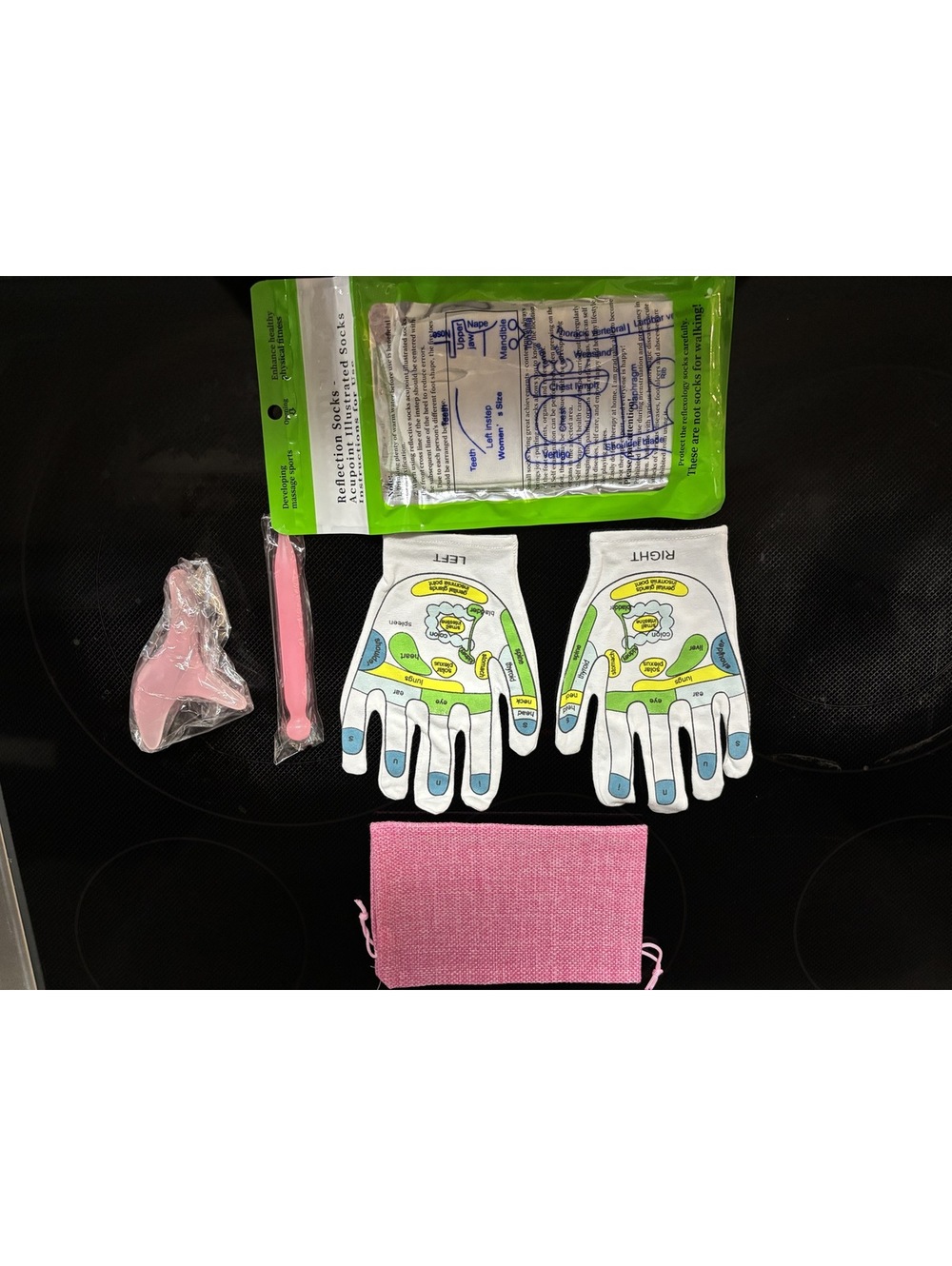 Reflexology Acupressure Hand Massage Kit with Gloves and Tools